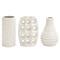 CosmoLiving by Cosmopolitan White Stoneware Modern Vase Set
